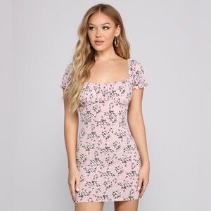 Windsor Puff Sleeve Floral Mini Dress